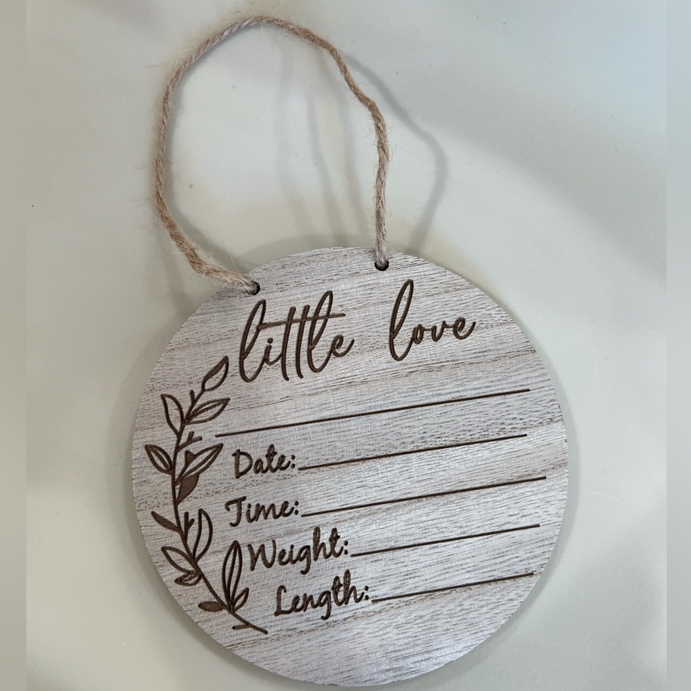 Wooden Baby Announcement Sign